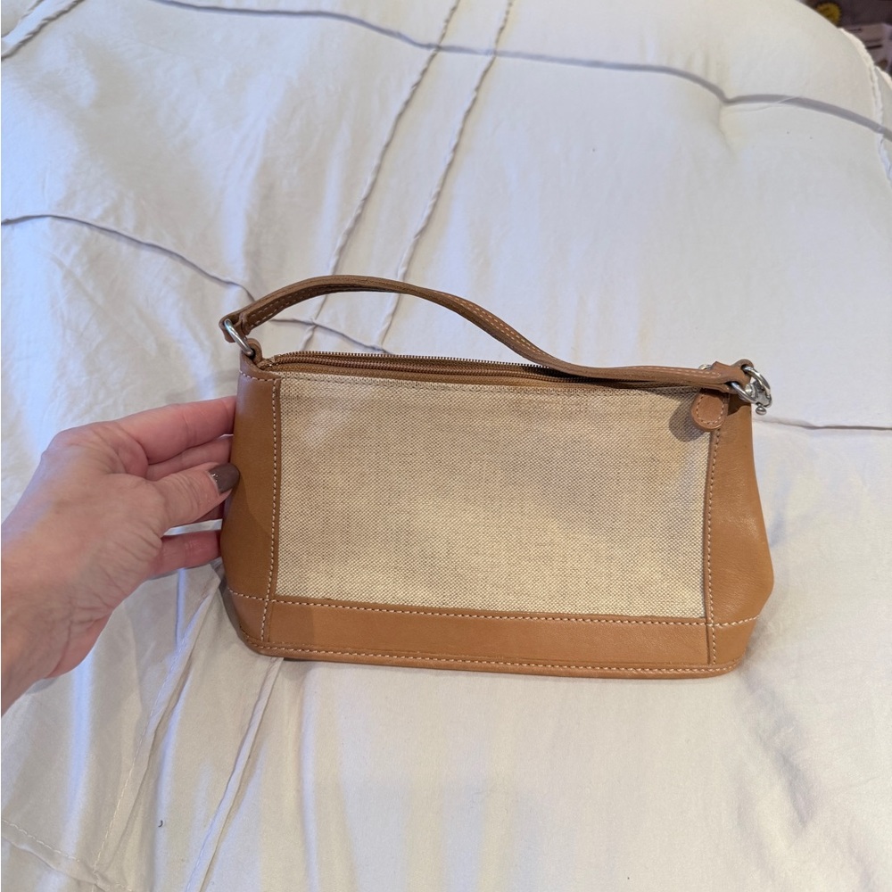Tan Leather and Canvas Women's Bag